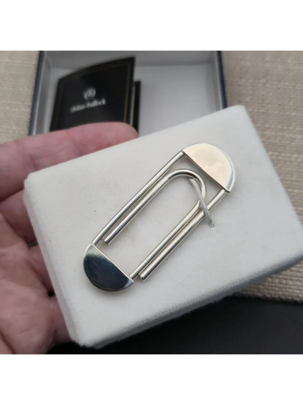Dolan Bullock Sterling Silver Paperclip Money Clip with Original Box B1314
